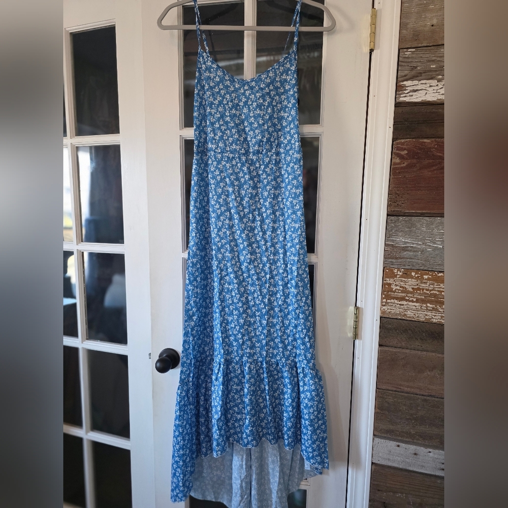 Charming Floral Blue Dress